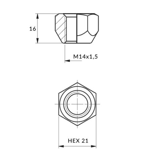 Zwarte wielmoeren voor stalen wielen - M14x1 5 - (open zonder kraag) - Carbonado - Afbeelding 3