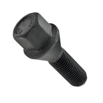 Zwarte bout voor velgen / wielen M12x1.25 conisch / sleutel 17 - 28 mm