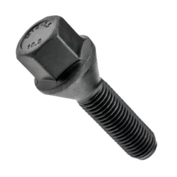 Zwarte velgbout M12x1.50 Conisch - sleutel 17 - 35 mm