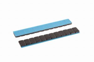 Kleefgewicht Staal met poeder coating, zwart, 60 g (12 x 5 gram), 100 strips