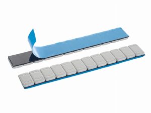 Kleefgewicht staal met poeder coating, grijs, 60 g (12 x 5 gram), 100 strips