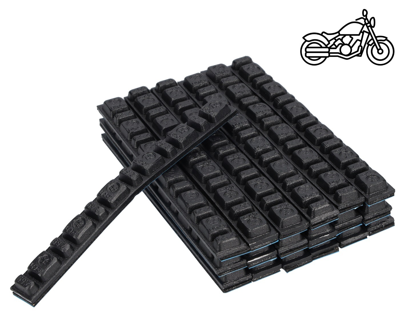 Kleefgewichten voor motoren HT 45g (6×2.5g + 6x5g), zwart, 100 strips