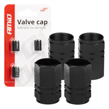 Aluminium zwarte ventieldopjes, 4 stuks