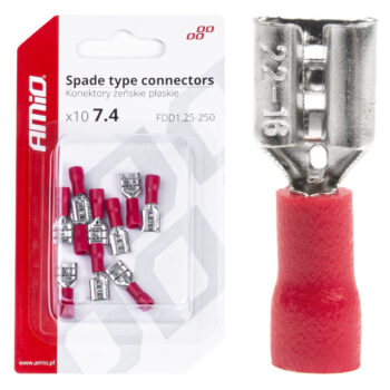 Geïsoleerde kabelverbinders rood 7,4 mm 0,5-1,5 mm² 10 A 10 stuks