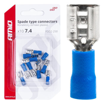 Geïsoleerde kabelverbinders blauw 7,4 mm 1,5-2,5 mm² 15A 10 stuks