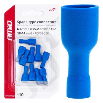 Geïsoleerde kabelverbinders blauw 6,6 mm 0,75-2,5 mm² 15A 10 stuks
