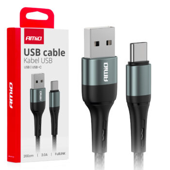 Kabel USB naar USB-C 3A 200cm FullLINK