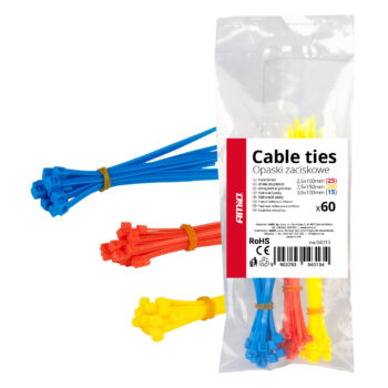 Set van 60 veelkleurige plastic kabelbundelband
