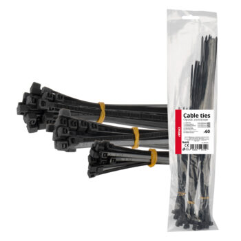 Plastic kabelbundelband, zwart, lange set van 60 stuks