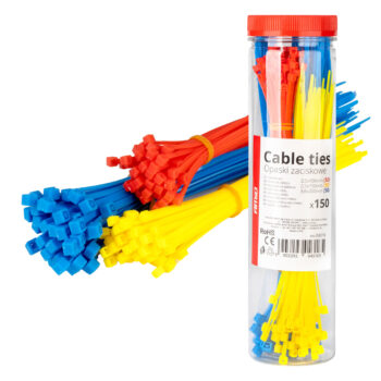 Set van 150 veelkleurige plastic kabelbundelband