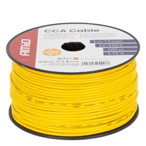 CCA luidsprekerkabel geel 1x0,75mm2 100m 3,75A 12/230V