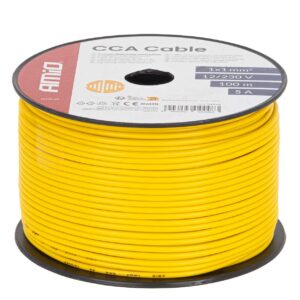 CCA-kabel geel 1x1mm2 100m 5A 12/230V