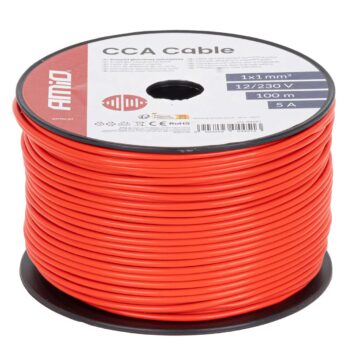 CCA-kabel rood 1x1mm2 100m 5A 12/230V