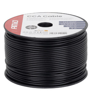 CCA-kabel zwart 1x1mm2 100m 5A 12/230V