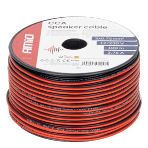 CCA luidsprekerkabel zwart/rood 2x0,75mm2 100m 3,75A