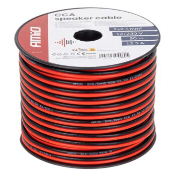CCA Kabel zwart/rood 2x2,5mm2 50m 12,5A