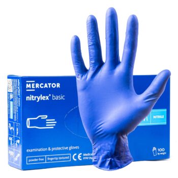 Nitril beschermhandschoenen Nitrylex Basic blauw maat M 100 stuks