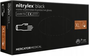 Nitril beschermhandschoenen Nitrylex Basic zwart maat XL 100 stuks