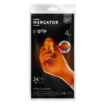 Mercator GoGrip oranje nitrilhandschoenen, 4 stuks, maat XL