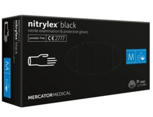 Nitril beschermhandschoenen Nitrylex Basic zwart maat M 100 stuks