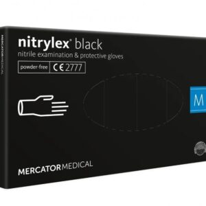 Nitril beschermhandschoenen Nitrylex Basic zwart maat M 100 stuks