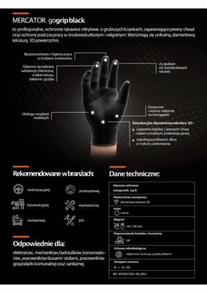 Nitrilhandschoenen GoGrip zwart maat M, 50 stuks