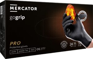 Nitrilhandschoenen GoGrip zwart maat L, 50 stuks