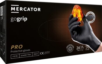 Nitrilhandschoenen GoGrip zwart maat XXL, 50 stuks