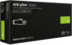 Nitril beschermhandschoenen Nitrylex Basic zwart maat S 100 stuks