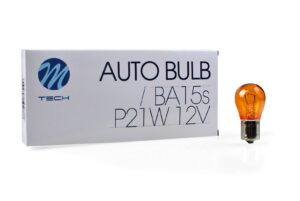 Kogellamp BA15s S25 21W 12V amberkleurig