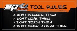 10x TOOL RULES STICKER (15X5CM)