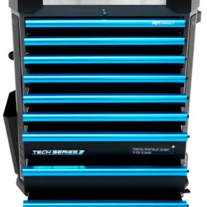 374 DELIGE TOOLKIT IN TECH SERIE GEREEDSCHAPSWAGEN MET 9 LADEN DIAMOND BLACK/ BLAUW