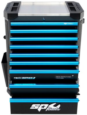 374 DELIGE TOOLKIT IN TECH SERIE GEREEDSCHAPSWAGEN MET 9 LADEN DIAMOND BLACK/ BLAUW