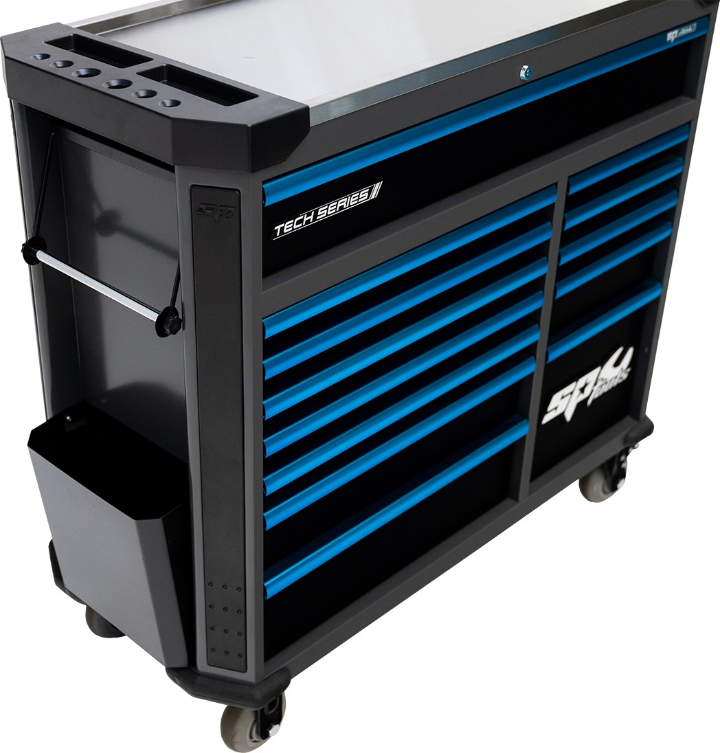 412 DELIGE TOOLKIT IN TECH SERIES GEREEDSCHAPWAGEN 13 LADEN BLAUW - Afbeelding 3