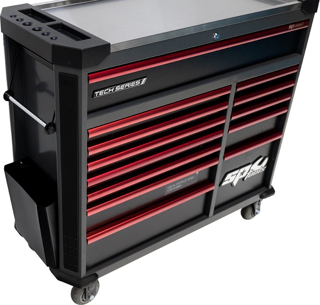412 DELIGE TOOLKIT IN TECH SERIES GEREEDSCHAPWAGEN 13 LADEN ROOD - Afbeelding 3
