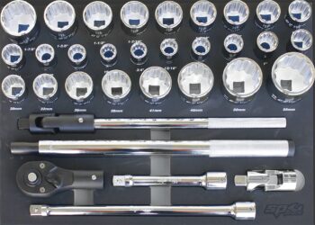 DOPPENSET 3/4" METRISCH/SAE 32 DELIG IN EVA INLAY