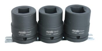 SLAGMOERDOPPENSET OP RAIL 3/4” DUBBEL 4KANT 3 DELIG