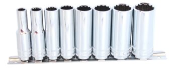 SOCKET RAIL 3/8DR DEEP 6PT 8PC SAE