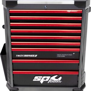 387 DELIGE TOOLKIT IN TECH SERIE GEREEDSCHAPSWAGEN MET 9 LADEN DIAMOND BLACK/ROOD