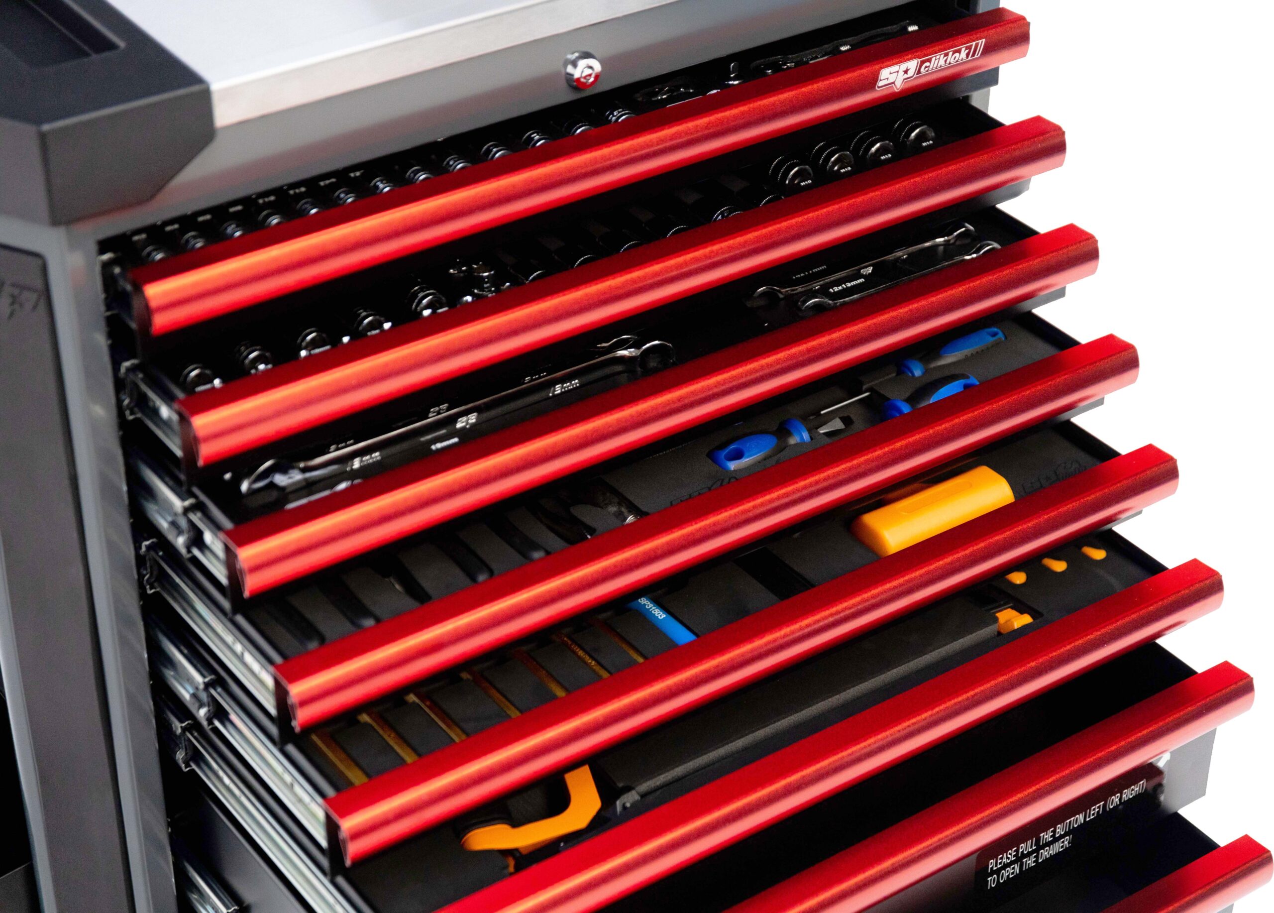 387 DELIGE TOOLKIT IN TECH SERIE GEREEDSCHAPSWAGEN MET 9 LADEN DIAMOND BLACK/ROOD - Afbeelding 4
