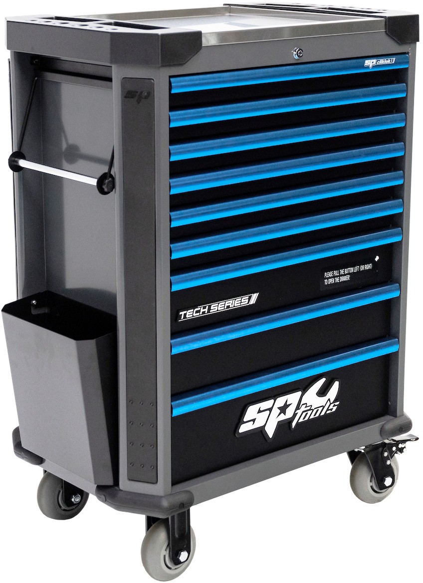 387 DELIGE TOOLKIT IN TECH SERIE GEREEDSCHAPSWAGEN MET 9 LADEN DIAMOND BLACK/ BLAUW - Afbeelding 3