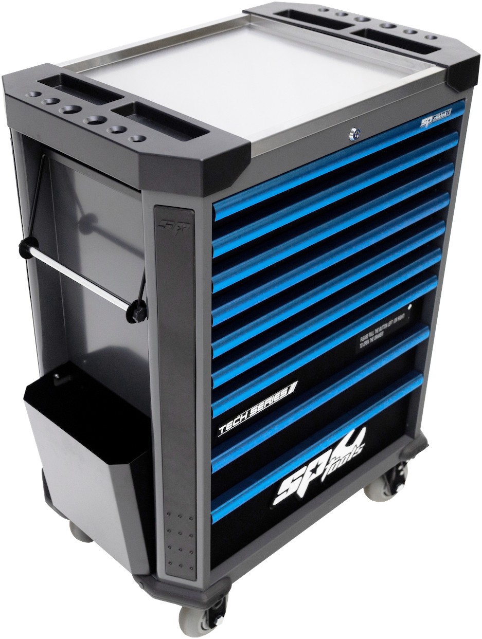 387 DELIGE TOOLKIT IN TECH SERIE GEREEDSCHAPSWAGEN MET 9 LADEN DIAMOND BLACK/ BLAUW - Afbeelding 4