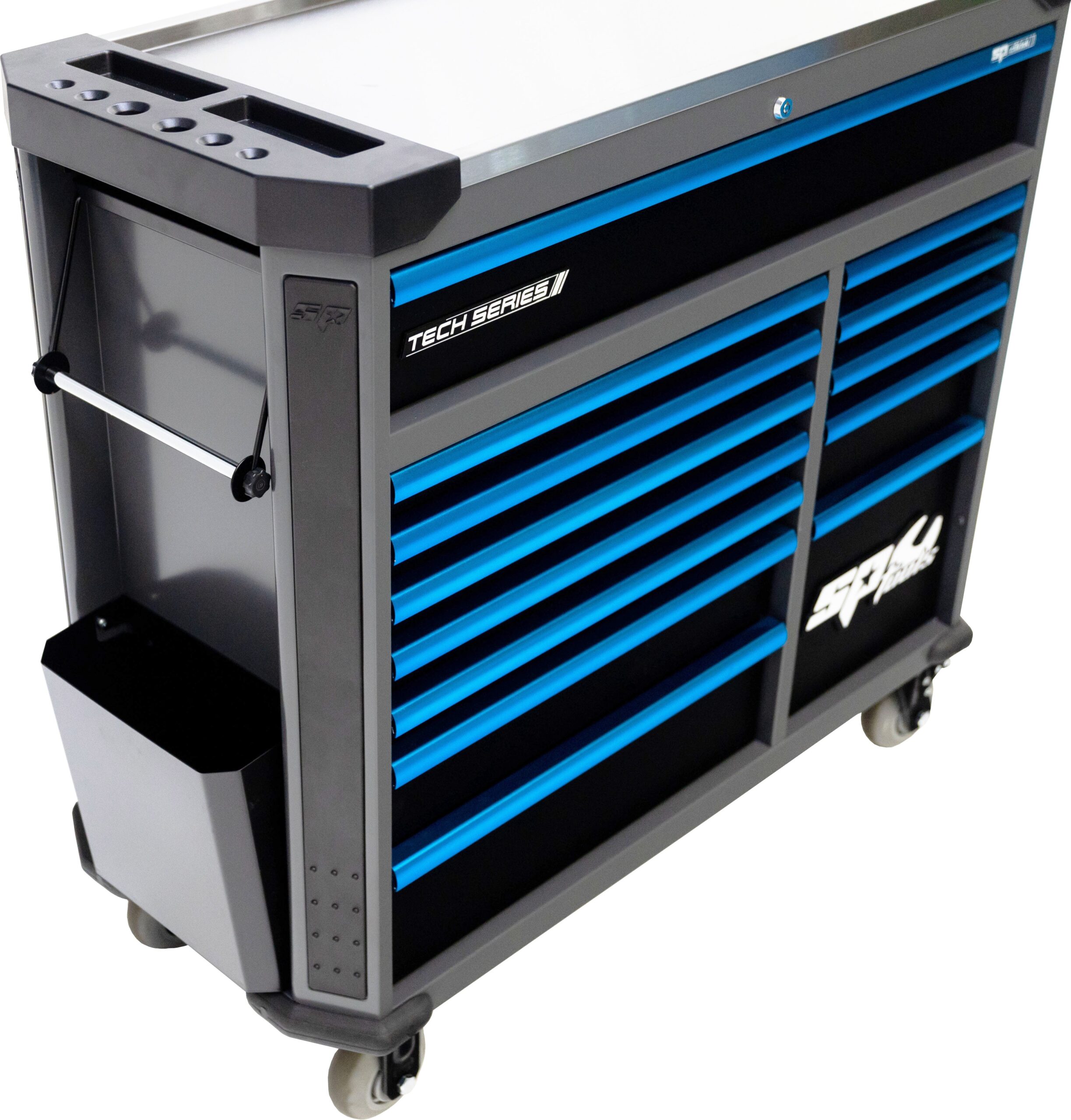 470 DELIGE TOOLKIT IN TECH SERIES GEREEDSCHAPWAGEN 13 LADEN ZWART/ BLAUW - Afbeelding 3