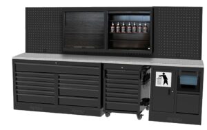 USA WORKSHOP SERIES MET 3 ACHTERWANDEN MET RVS WERKBLAD