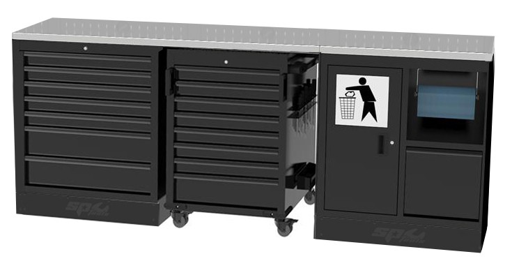 USA WORKSHOP SERIES 5 DELIG LAAG MET RVS WERKBLAD