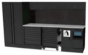 USA WORKSHOP SERIES MET RVS WERKBLAD EN HOGE DUBBELE KAST