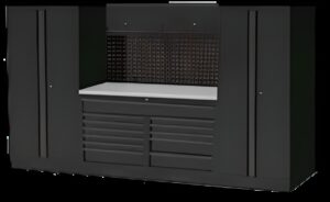 USA WORKSHOP SERIES MET RVS WERKBLAD MET TWEE HOGE KASTEN