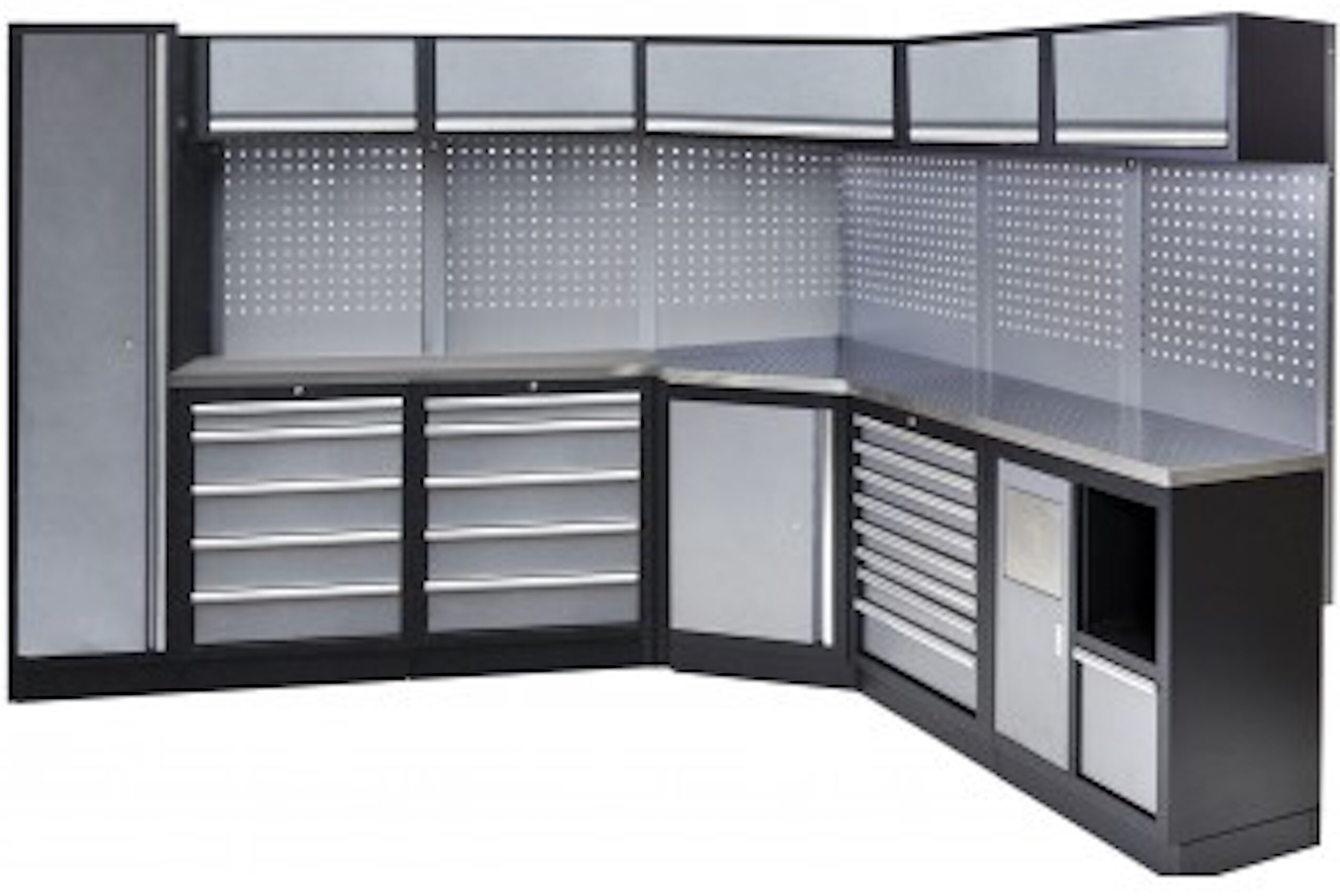 UITGEBREIDE HOEKOPSTELLING WORKSHOP SERIE MET RVS WERKBLAD - Afbeelding 2